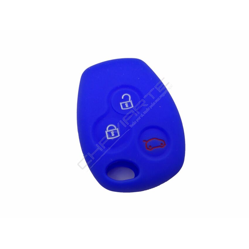 Capa silicone Renault, três botões, azul