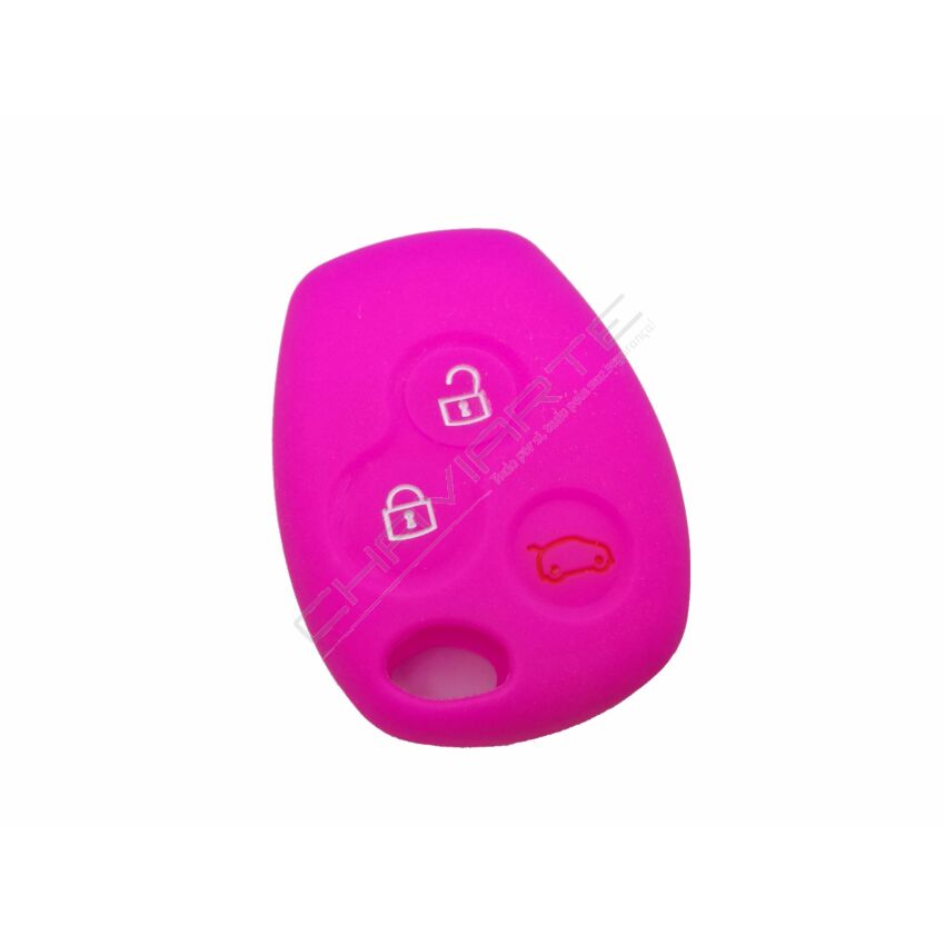 Capa silicone Renault, três botões, rosa