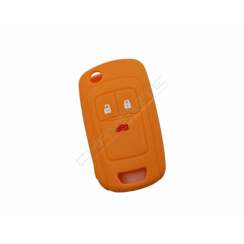 Capa silicone Opel, flip três botões, laranja