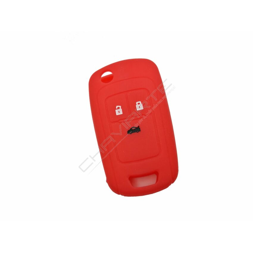 Capa silicone Opel, flip três botões, vermelho