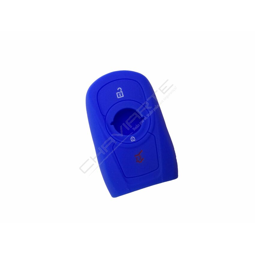Capa silicone Opel, três botões, Smartkey proximidade, azul