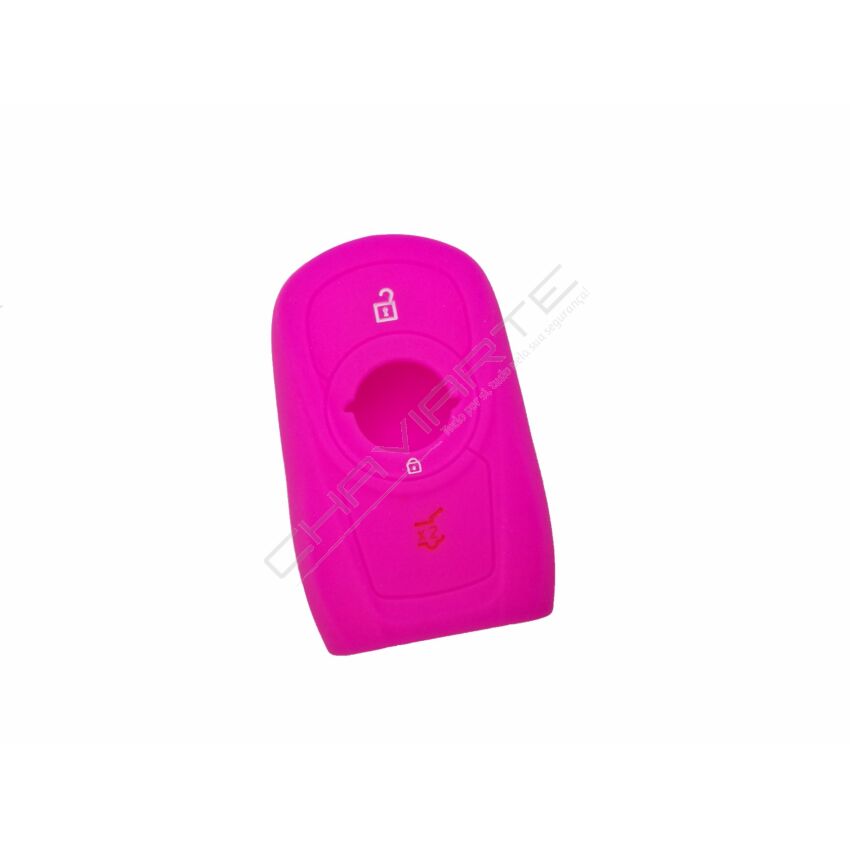 Capa silicone Opel, três botões, Smartkey proximidade, rosa