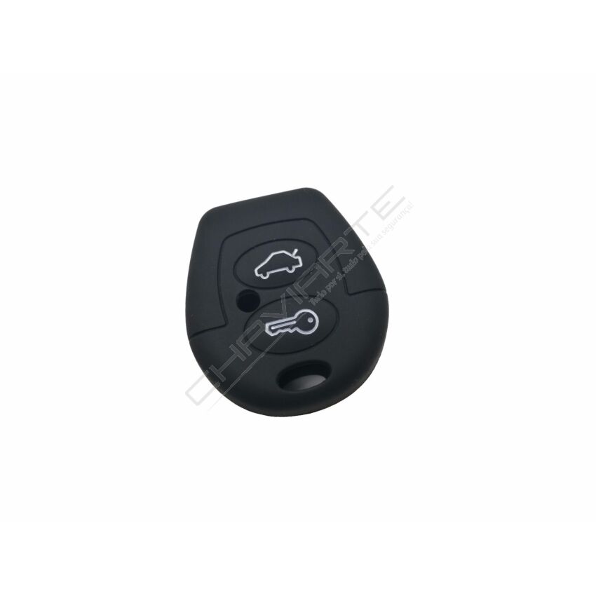 Capa silicone Volkswagen, dois botões, negra