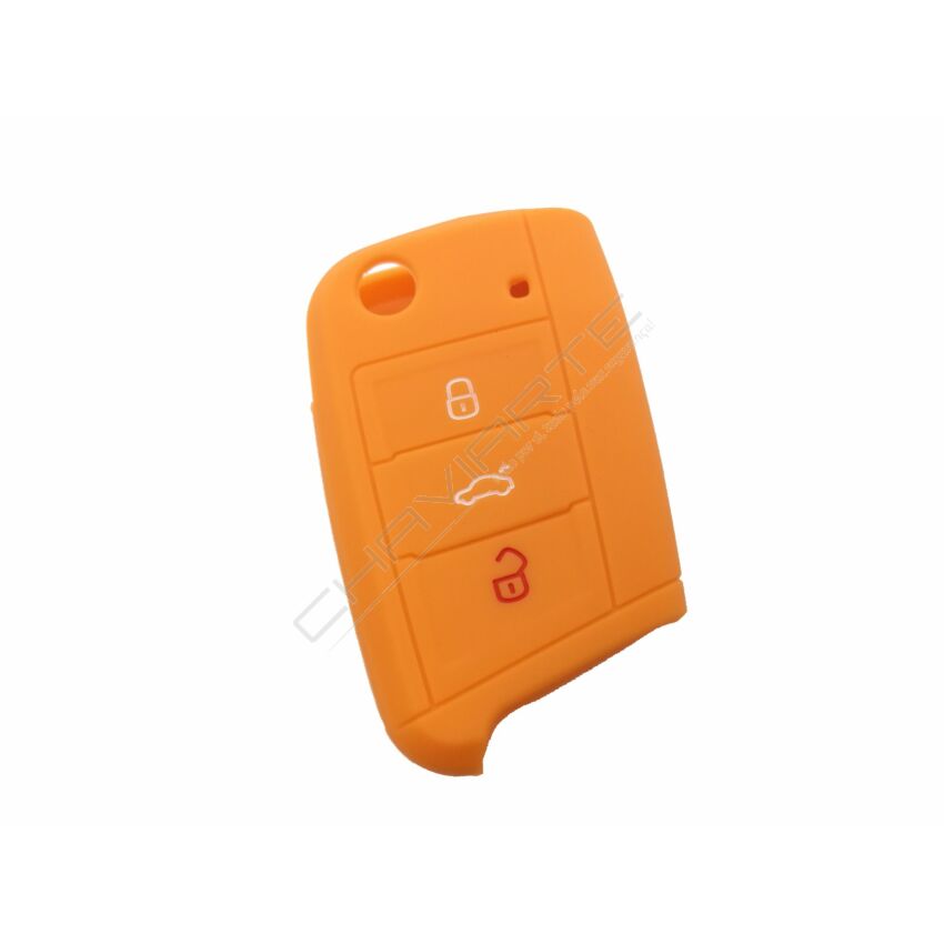 Capa silicone Volkswagen, três botões, laranja