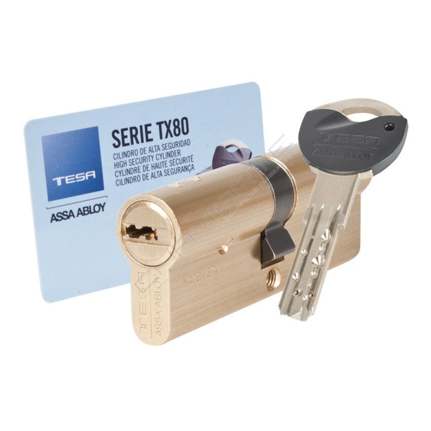Cilindro Tesa TX80 35x50mm latonado