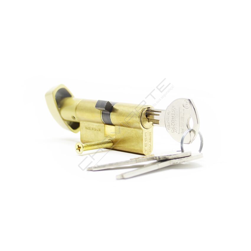 Cilindro Tesa TK6 de botão 30Bx30mm latonado