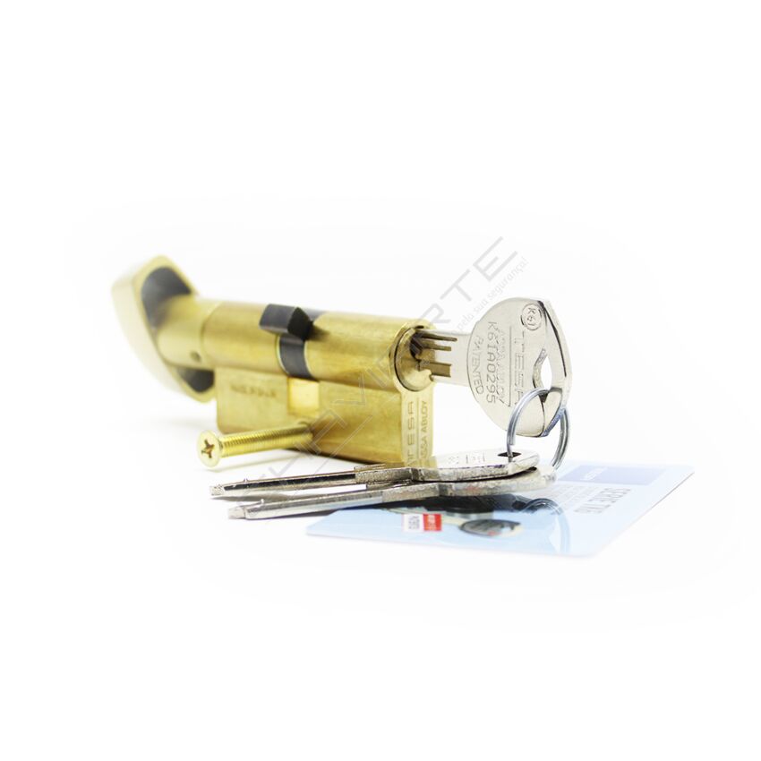 Cilindro Tesa TK6 de botão 30Bx30mm latonado