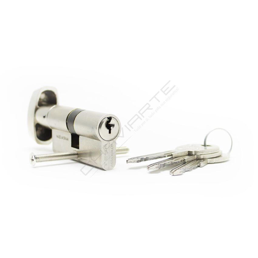 Cilindro Tesa TK6 de botão 30x30mm niquelado