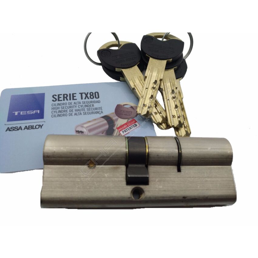 Cilindro Tesa TX80 40x80mm niquelado