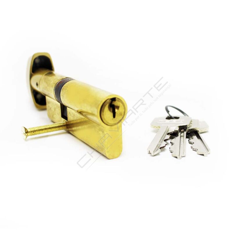 Cilindro Tesa TE5 30x50mm latonado com botão