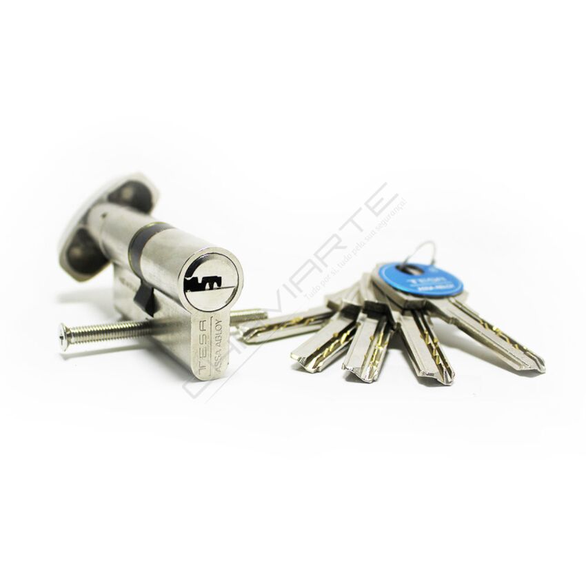 Cilindro Tesa T60 de botão 50x30mm niquelado