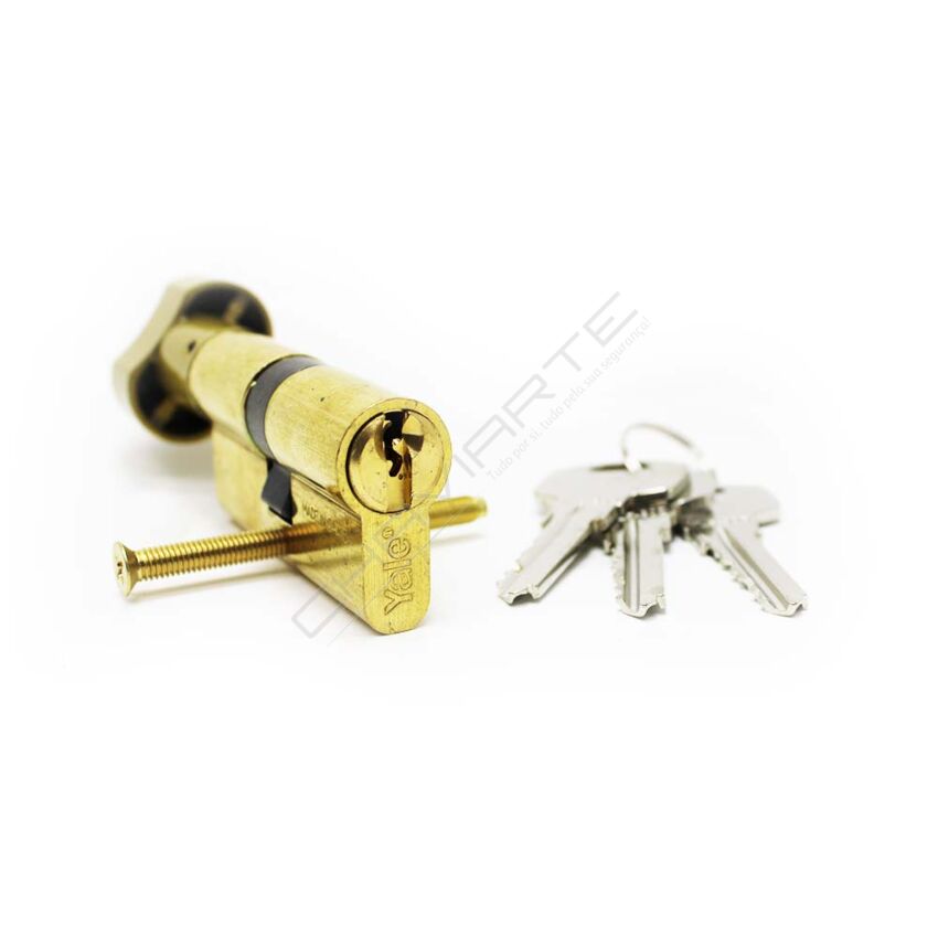 Cilindro Yale YL6 de botão 30x30mm latonado