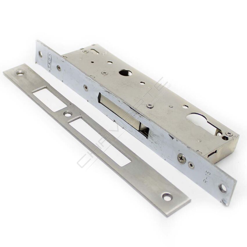 Fechadura de embutir alumínio Tesa 4211 sem trinco , entrada 30mm, niquelado