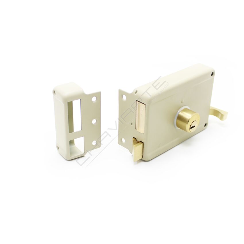 Fechadura Yale de sobrepor tipo 720 E60, esquerda, com cilindro de pontos Y61023602