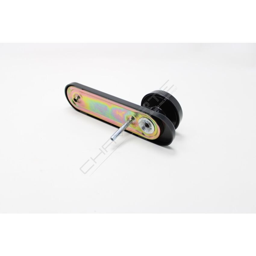 Puxador redondo Yale YPCF4403, fixo, com espelho comprido cego, negro