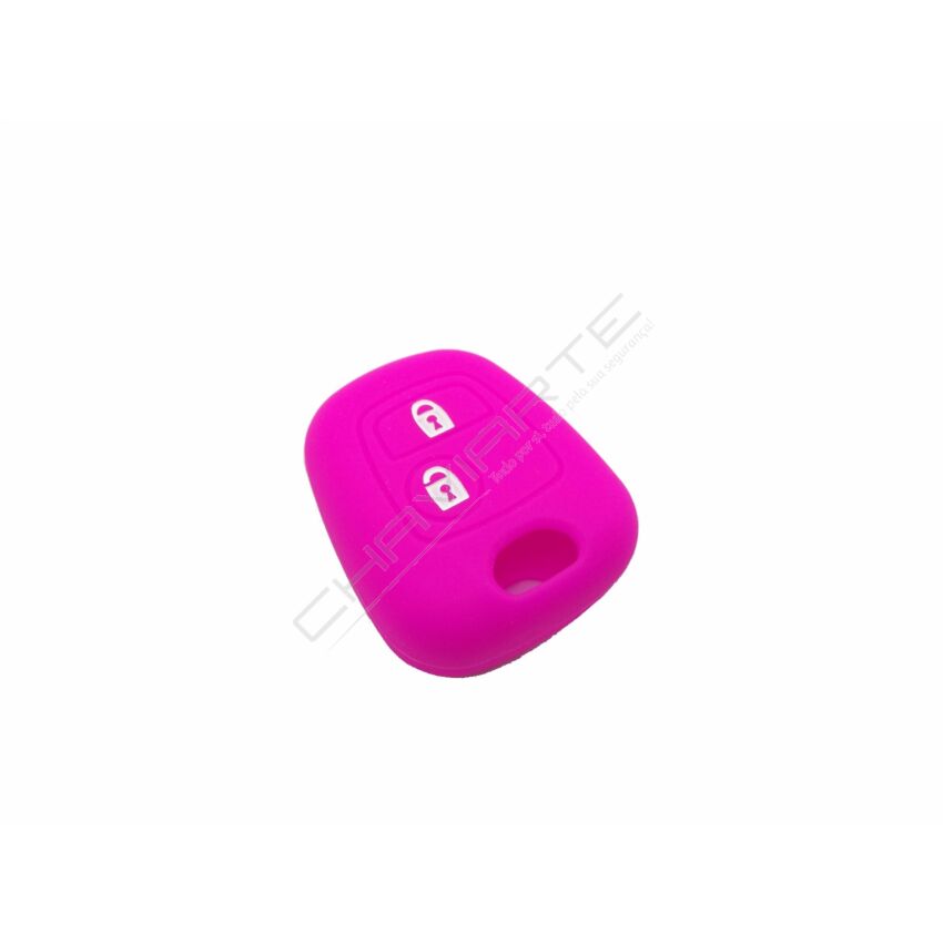 Capa silicone Peugeot, dois botões, rosa