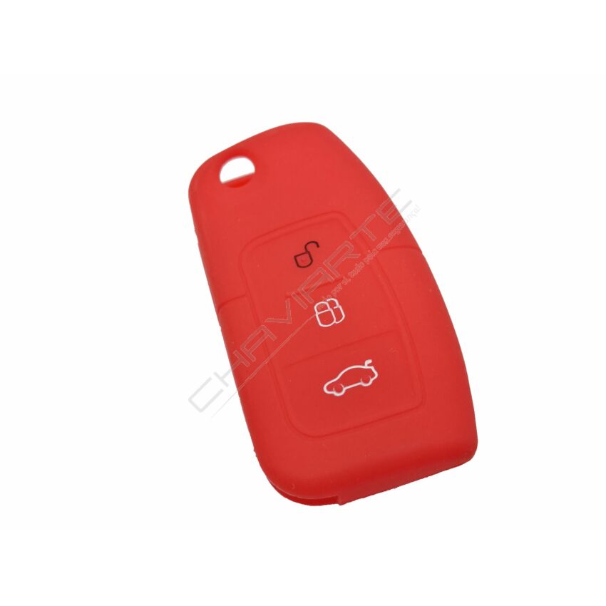 Capa silicone Ford, flip três botões, vermelho