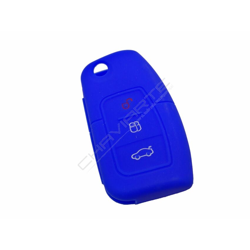 Capa silicone Ford, flip três botões, azul