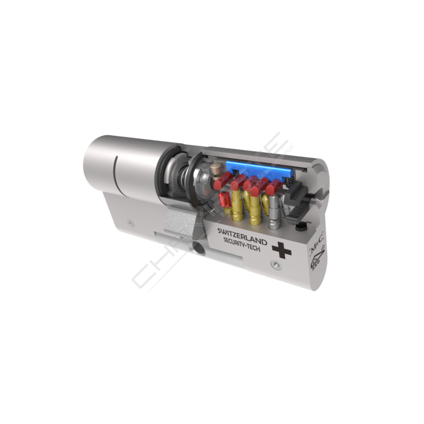 Cilindro M&C Move 32x32mm niquelado, Pack 2 cilindros mestrados