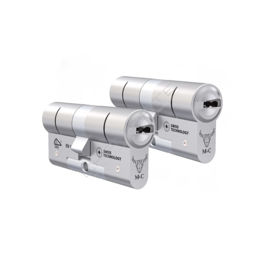 Pack 2 x Cilindros M&C Minos 32/32mm niquelado
