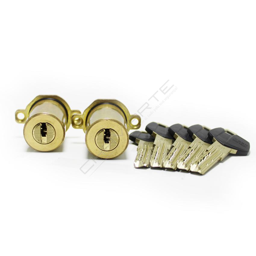Cilindro ST8 Chaviarte ST8F3636L latonado, para portas Fichet