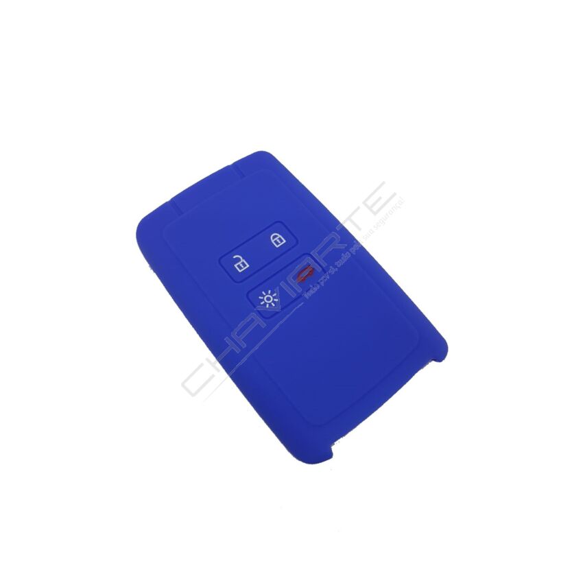 Capa silicone Renault, quatro botões, Smartkey proximidade, azul