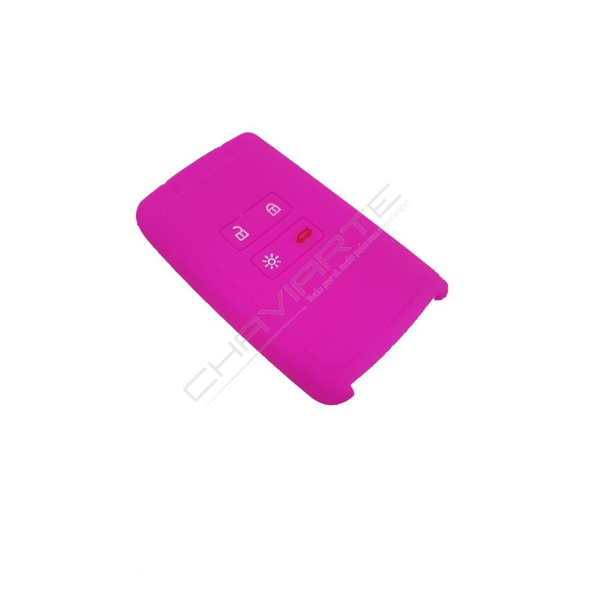 Capa silicone Renault, quatro botões, Smartkey proximidade, rosa