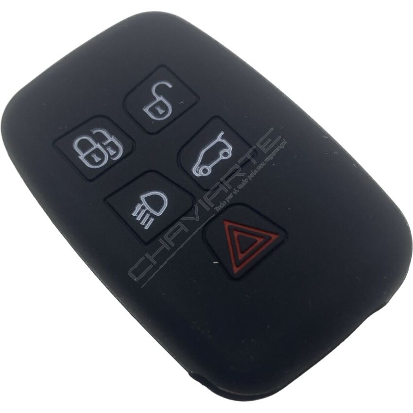 Capa silicone Land Rover, cinco botões, de proximidade, negro