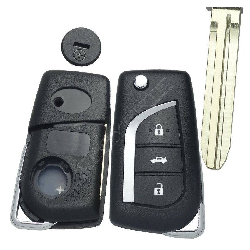 Caixa Para Comando Toyota Flip 3 Botões