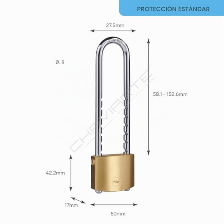 Aloquete Yale 50 mm com Arco Regulável
