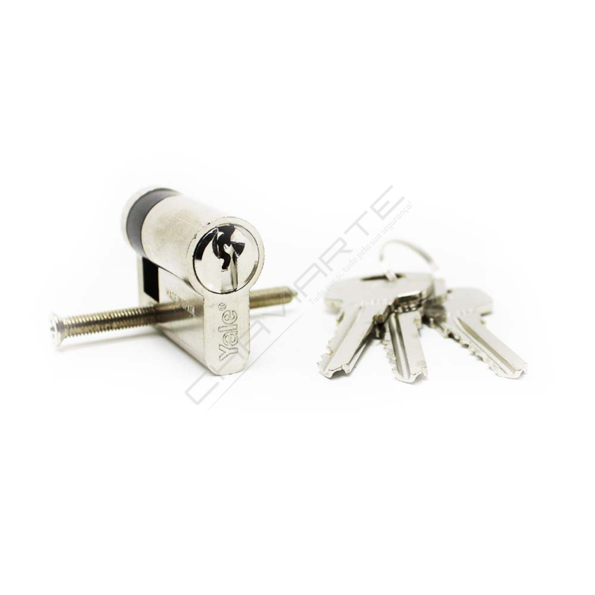 Cilindro Yale YL5 de perfil europeu 50 X 10mm niquelado