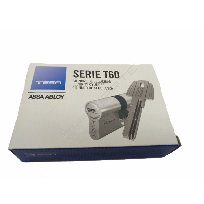 Cilindro Tesa T60 de botão 30x30mm latonado