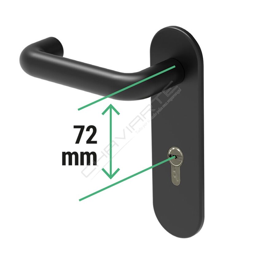 Puxador + ferrolho Arregui Duplex 72 mm com cilindro