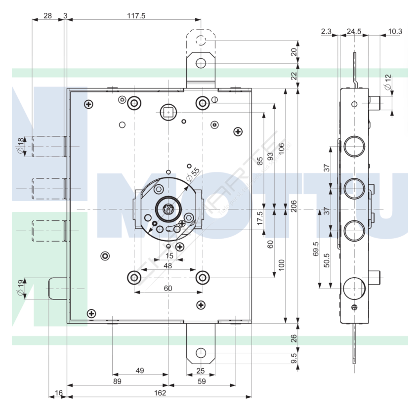 Fechadura Mottura, Porta Gardesa 3 Pernos