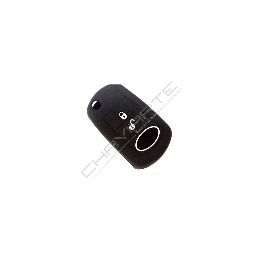 Capa silicone Land Rover, três botões, negra