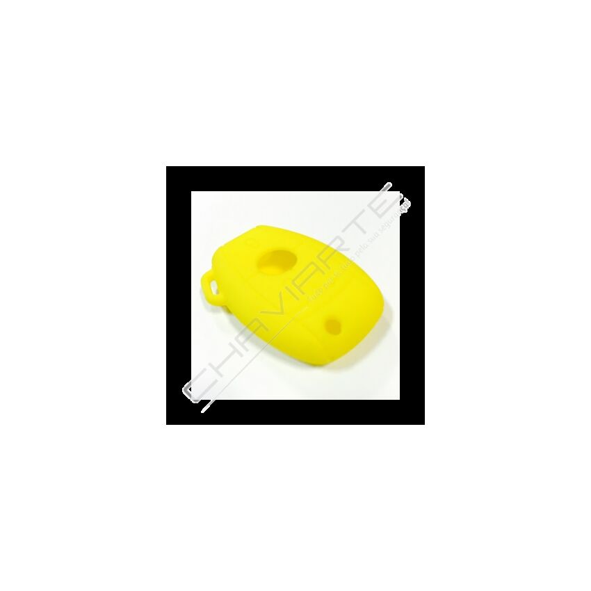 Capa silicone Mercedes, três botões, amarela