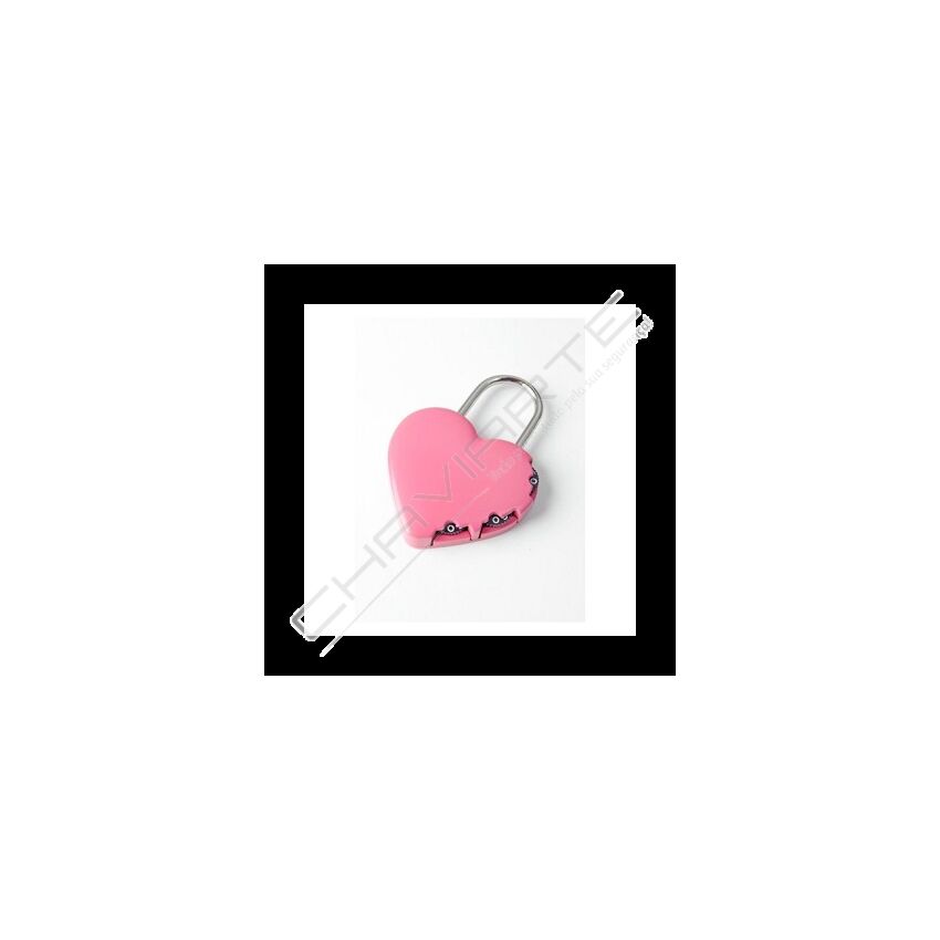 Aloquete Yale Heart Pink de combinação 3 dígitos, 40mm zinco