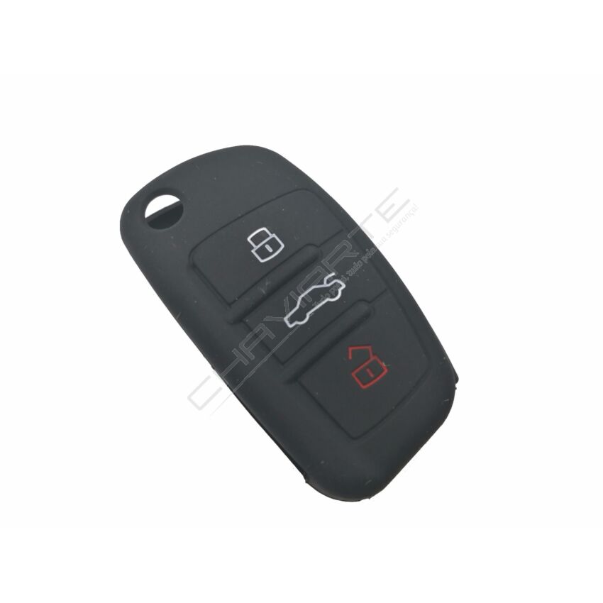Capa silicone Audi, três botões, negra