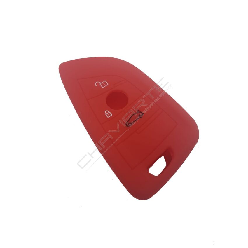 Capa silicone BMW, três botões, Smartkey proximidade, vermelho