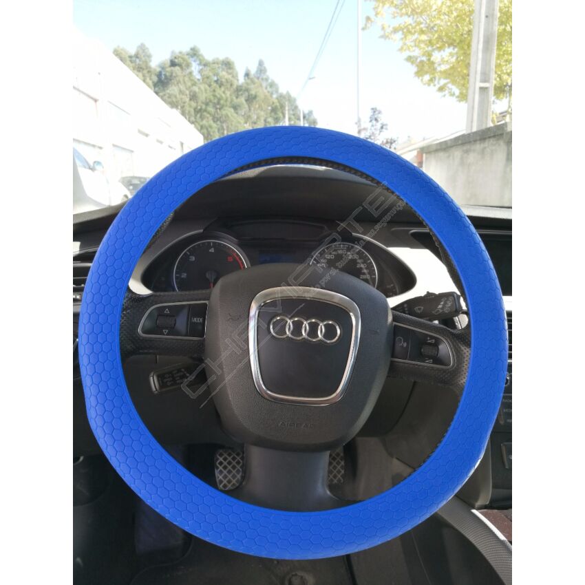 Capa de volante em silicone, azul