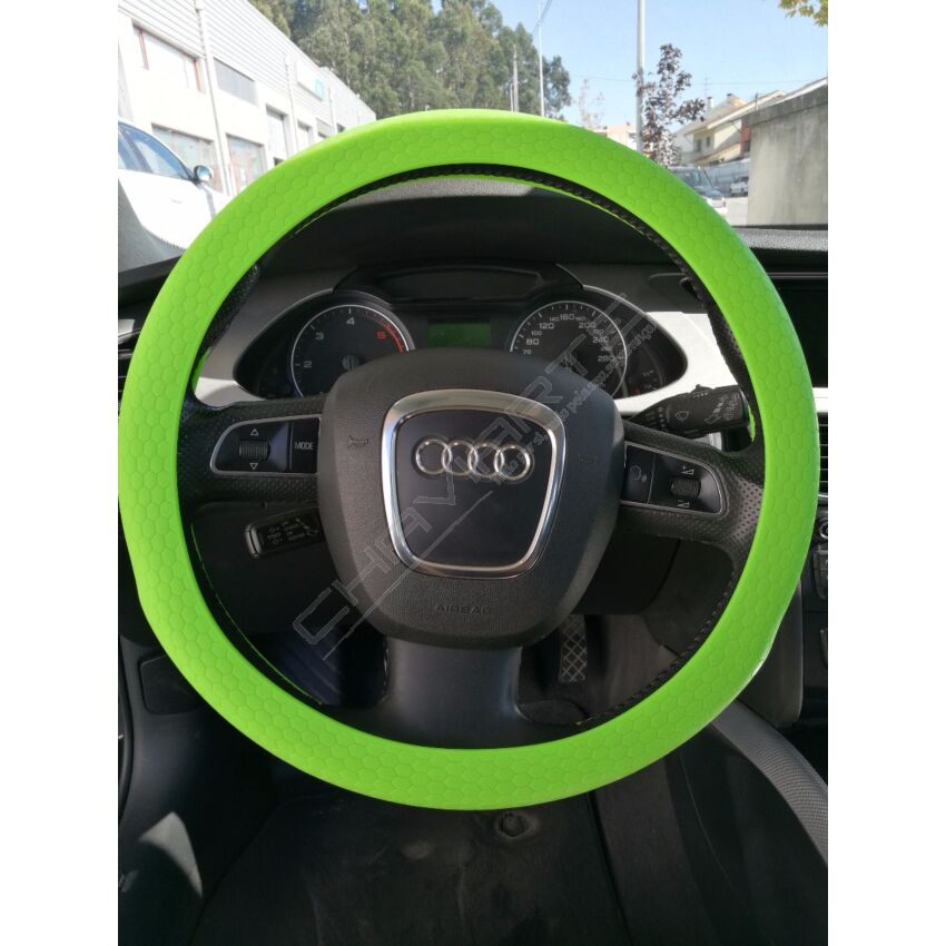 Capa de volante em silicone, verde