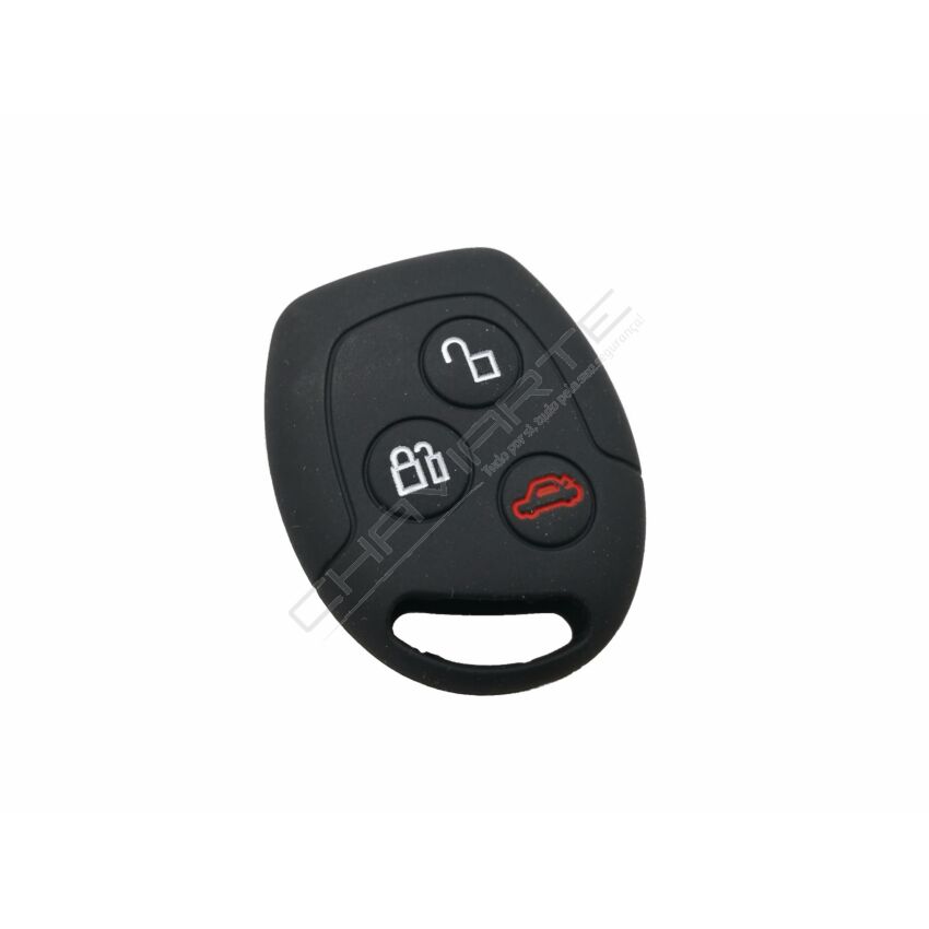 Capa silicone Ford, três botões, negra