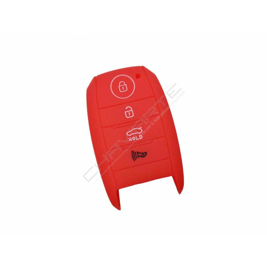 Capa silicone Kia, quatro botões, proximidade, vermelho