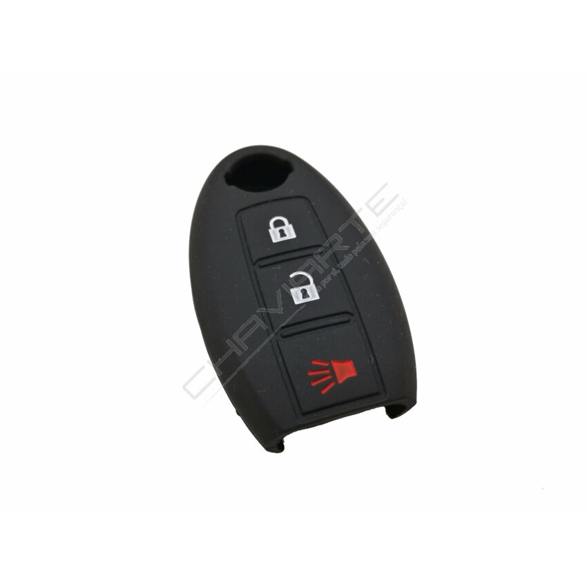 Capa Silicone Nissan três Botões Negra