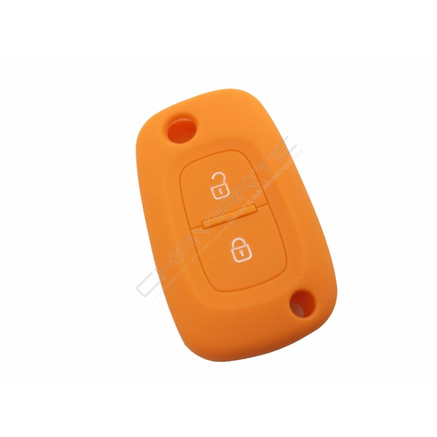 Capa silicone Renault, dois botões, laranja