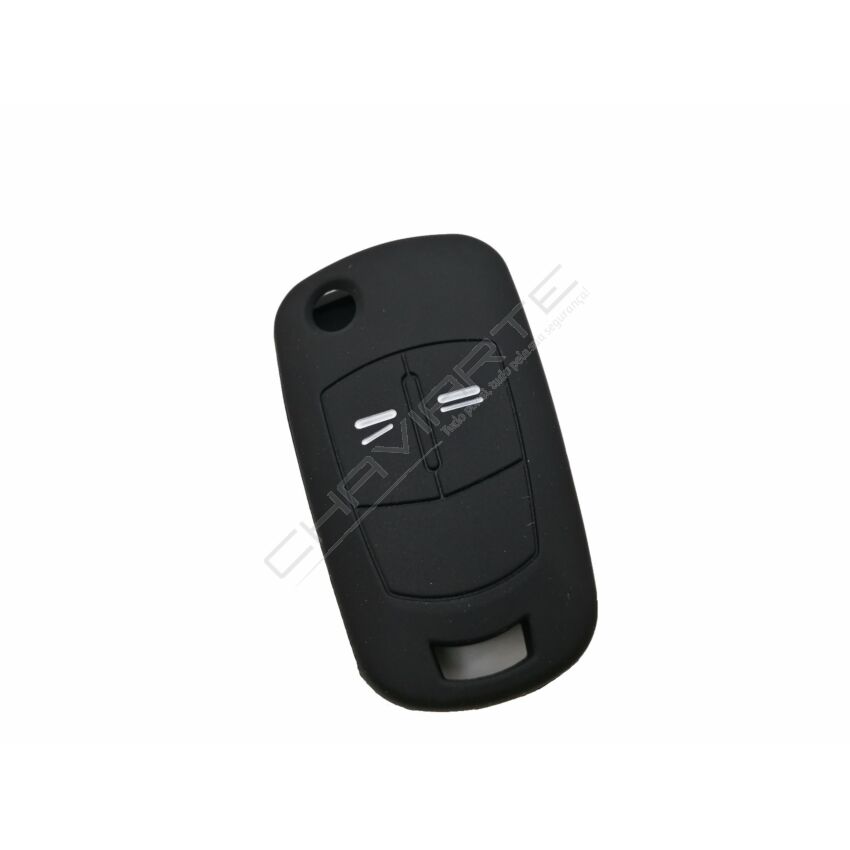 Capa silicone Opel, flip dois botões, negra