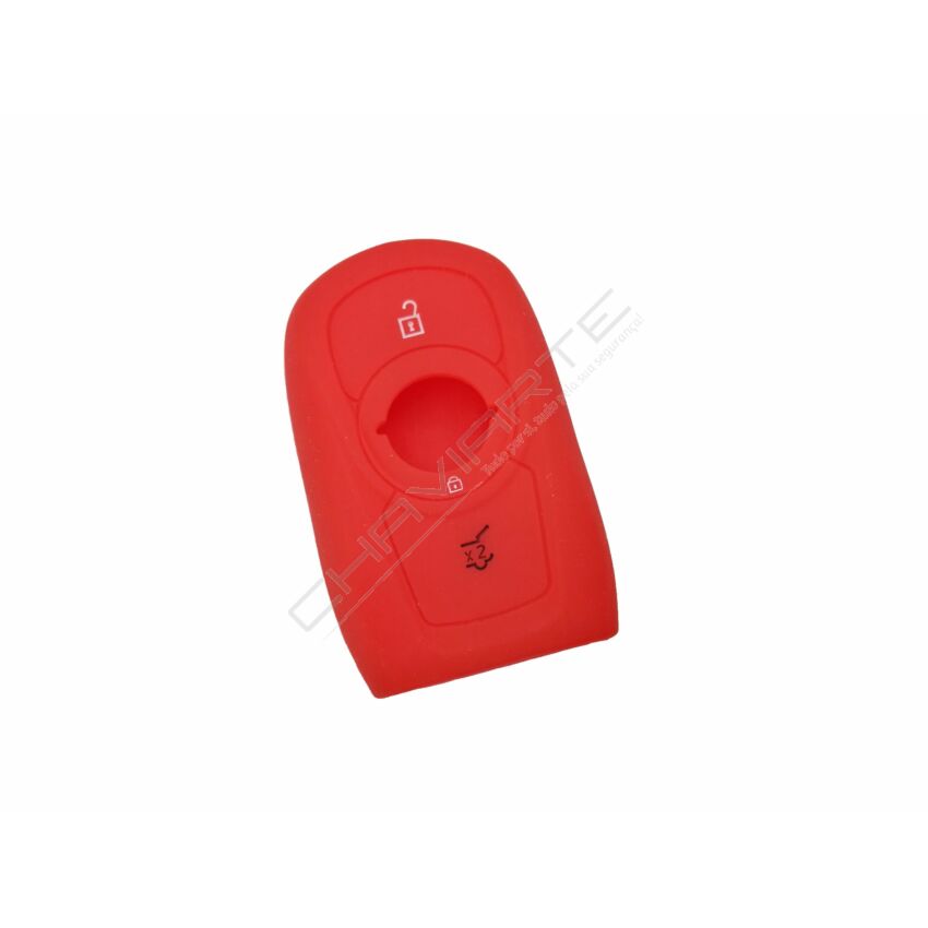 Capa silicone Opel, três botões, Smartkey proximidade, vermelha