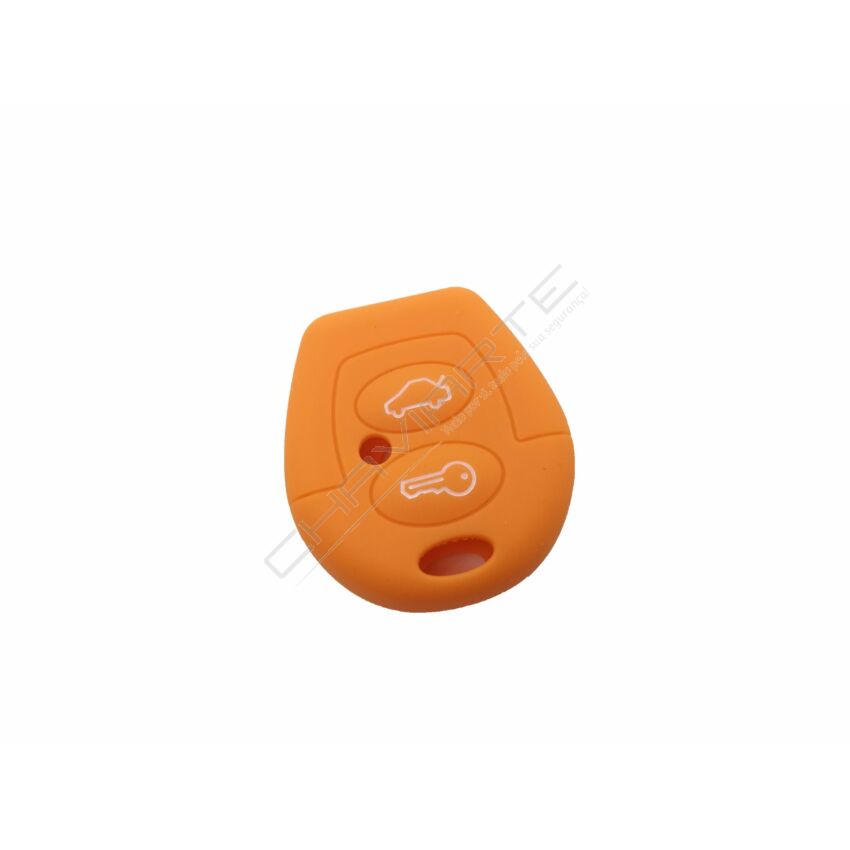 Capa silicone Volkswagen, dois botões, laranja