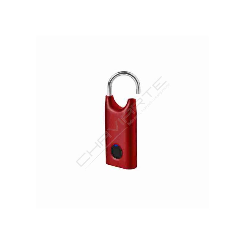 Aloquete Lexon com abertura por impressão digital, dark red (vermelho)