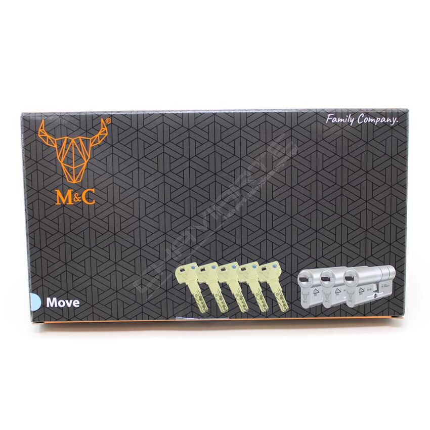Cilindro M&C Move 32x32mm niquelado, Pack 3 cilindros mestrados
